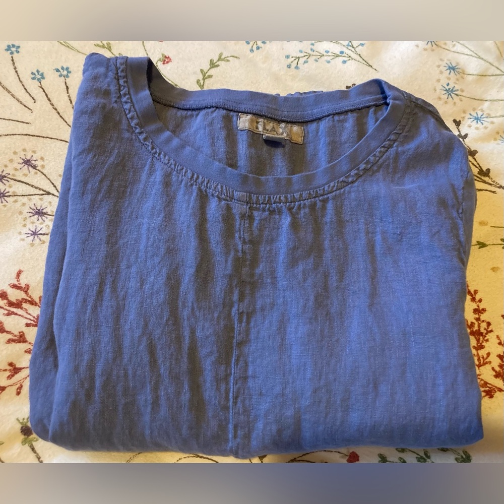 FLAX linen dress SIZE Petite (X-Small) • cornflower blue • NWOT • pockets! 😍 - Picture 4 of 16
